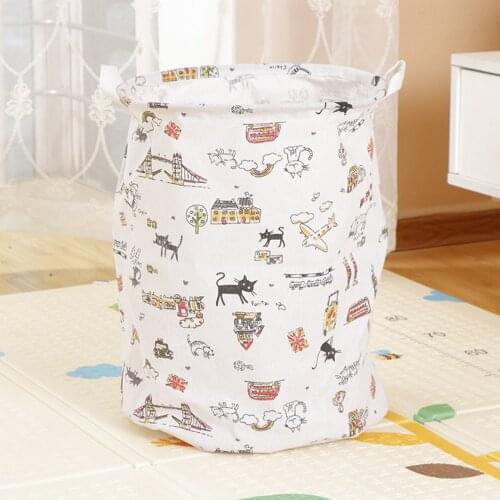 Laundry Basket Bucket Toy Organizer Large Capacity 1pc Folding Laundry Basket Round Storage Bin Bag Large Hamper Collapsible