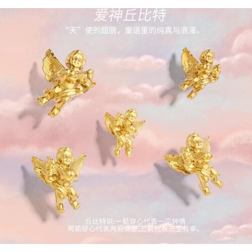 Brass European Angel Shaped Handles Gold Cupid Wardrobe Kitchen Cloakroom Cabinet Handles Locker Knobs Furniture Hardware