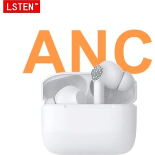LSTEN ANC TWS Noise Canceling Wireless Headphones With Microphone Bluetooth Earphones Off White Earbuds in-ear Sport Headset