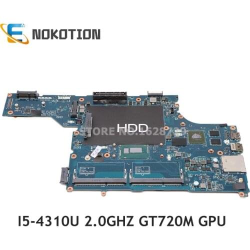 NOKOTION Laptop motherboard for Dell Latitude E5540 CN-02PXJY 02PXJY 2PXJY VAW50 LA-A101P SR1EE I5-4310U 2.0GHZ GT720M gpu
