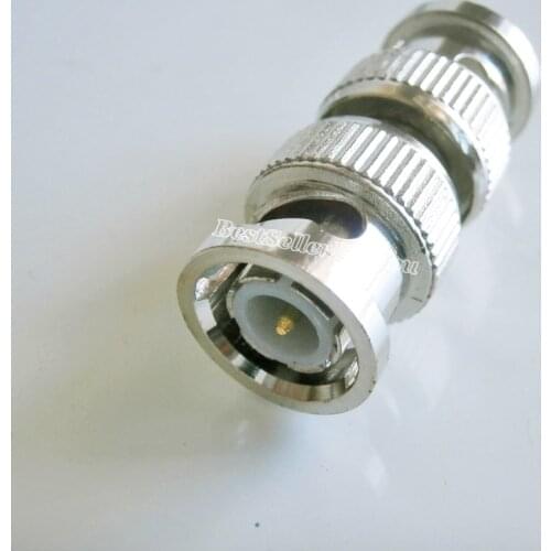 1Pcs Copper Connector BNC Male To Connector BNC Male Plug Connector In Series Straight RF Adapter FOR TV CCTV CAMERA CABLE