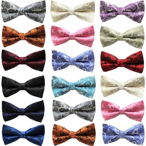 3 Packs Men Paisley Flower Bowtie Wedding Party Tuxedo Adjustable Bow Neck Tie BWTHZ0375