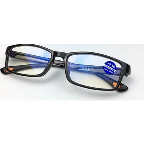 New 2020 Square frame Reading glasses 8015 Fashion black Anti-blue light Hyperopia glasses Womens Men Unisex +100..+400