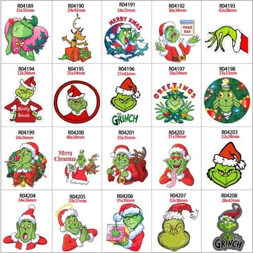 New Christmas Cartoon Printed Flatback Planar Resin 30pcs/lot for DIY Phone Decorations Accessories