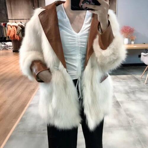 OFTBUY 2021 New High Quality Real Fur Coat Winter Jacket Women Natural Fox Fur Outerwear Genuine Leather Pocket Streetwear Warm