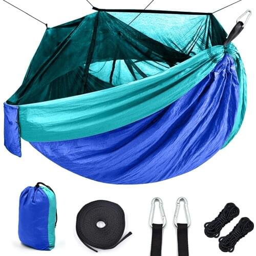 Outdoor Mosquito net camping Hammock 1-2 Person Parachute picnic Hammock Portable Hanging Hunting Sleeping hammock Swing hammock
