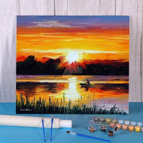 The Last Sun Beam DIY Painting By Numbers Kit Oil Paints 40*50 Painting On Canvas Handmade Kids Drawing