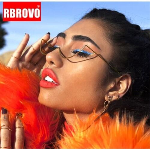 RBROVO 2021 Semicircle Retro Glasses Frame Women Luxury Brand Eyewear Frames Women/Men Punk Eyeglasses Women Metal Oculos De Sol