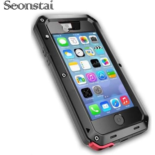 Heavy Duty Case for iPhone 5c 5s Luxury Doom Armor Metal Cases for iPhone 6 7 8 Plus Cover Life Waterproof Coque for iPhone 4 4s