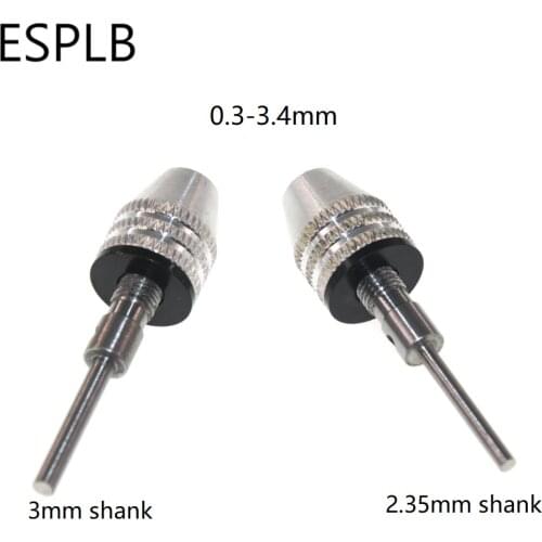 ESPLB Keyless Drill Chuck 0.3-3.4mm 2.35mm/3mm Aluminum Alloy Shank Drill Mini Bit Quick Change Adapter Bit Converter Tool