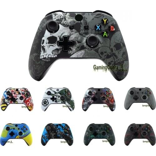 EXtremeRate Patterned Soft Touch Top Cover Front Housing Shell Case for Xbox One X & One S Controller Model 1708