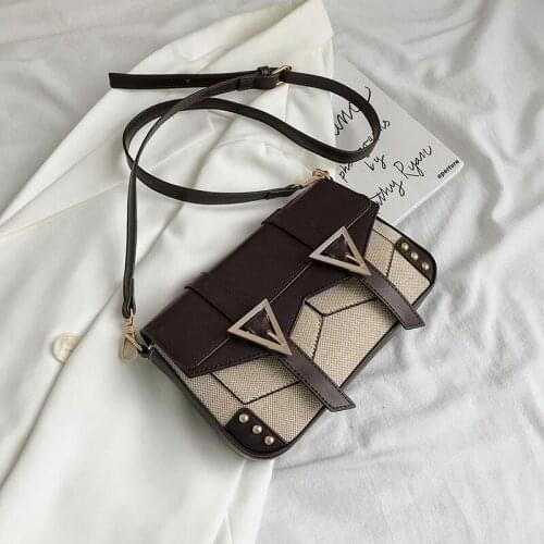 Contrast color Leather Crossbody Bags For Women 2020 Travel Handbag Fashion Simple Shoulder Simple Bag Ladies Cross Body Bag