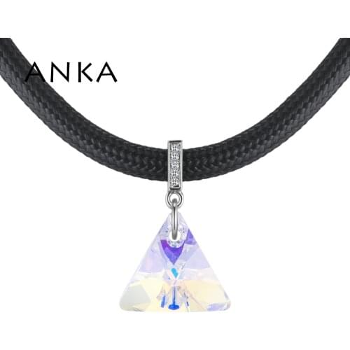 ANKA Brand Jewelry Fashion Triangle Crystal Chokers Necklace Crystals from Austria Rhodium Plated For Women Gift #132314