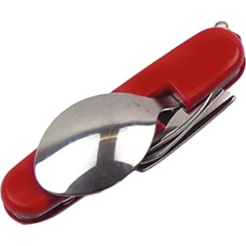 1PC/Set Outdoor Tableware Stainless Steel Spoon/Fork/Knife/Bottle Opener 4 in 1 Folding Cutlery Set Multifunctional 2020 Hot