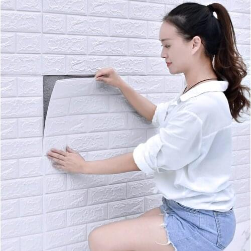 10pcs 3d Wall Sticker Imitation Brick Bedroom Wall Decor Waterproof Self Adhesive Wallpaper For Living Room Kitchen Tv Backdrop