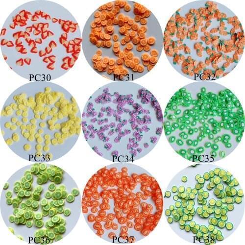100g/bag Polymer Clay Slices Fruit Designs polymer clay slices Lemon Strawberry Grape Tomato