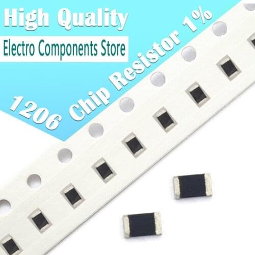 100PCS 1206 1% SMD Chip Resistor 0R ~ 10M 1/4W 0 1 10 100 150 220 330 ohm 1K 2.2K 10K 100K 0R 1R 10R 100R 150R 220R 330R 1M 10M
