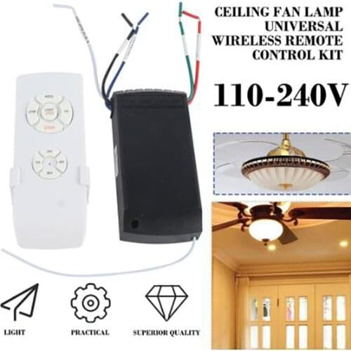 110-240V Universal Ceiling Fan Lamp Speed Remote Control Kit Timing Wireless