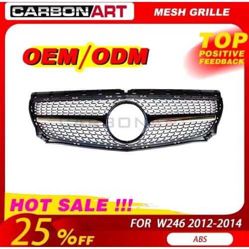 2012-2014 B class W246 Diamond Grille Black Silver For Class W246 Front Bumper Racing Grill benz B180 B200 B250 B220 GRILL