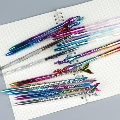 36 pcs/lot Creative Rainbow Laser Mermaid Gel Pen Cute 0.5mm black Ink Signature Pens Promotional Gift School Supplies