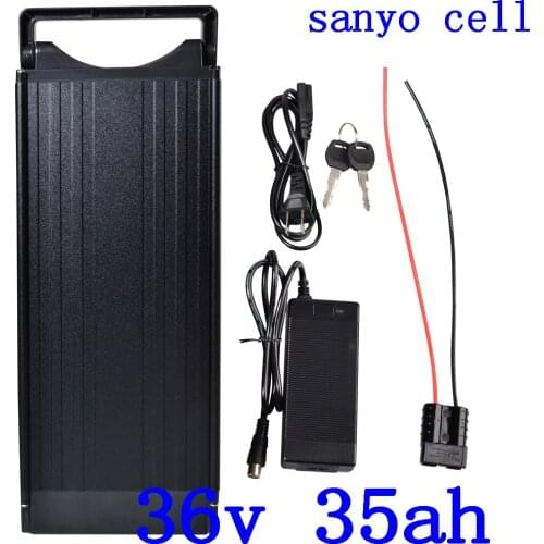 36V 1000W 500W EBike Battery Pack 36V 35AH Electric Bike Battery 36V 30AH 35AH Lithium Battery Use sanyo Cell with luggage rack
