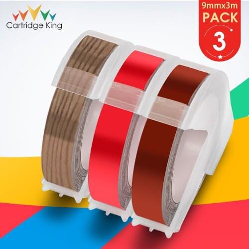 3PK for 3D Plastic Embossing Tape 9mm 3/8" Compatible for Embossing Label Maker PVC LABEL DYMO 1610 12965 1880 1540 Motex E101