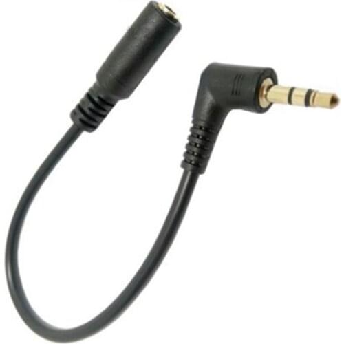 90 Degree Right Angled 3 5mm 3 Pole Audio Stereo Male to Male & Female Extension Cable