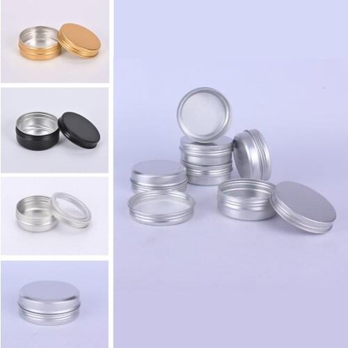 96PCS Aluminum Box Round Lip Balm Tin Containers Gift Household Storage Cosmetic Sample Packer Metal Container