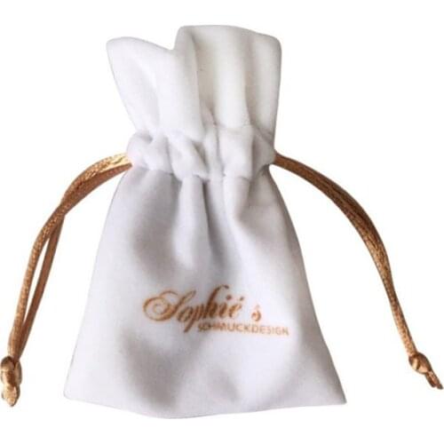Thicker White Velvet Drawstring Bags 8x11cm 10x13cm 11x16cm Makeup Jewelry Packaging Pouch