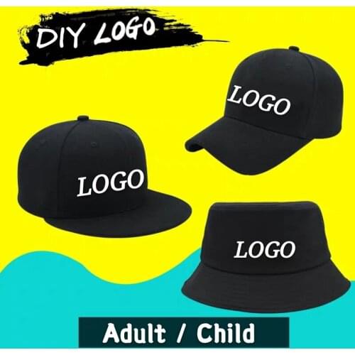 DIY Logo Baseball cap Flat Cap Custom-made Hip Hop Child&Adult Printing Embroidery Brand Sport Bucket Hat High-quality Snapback