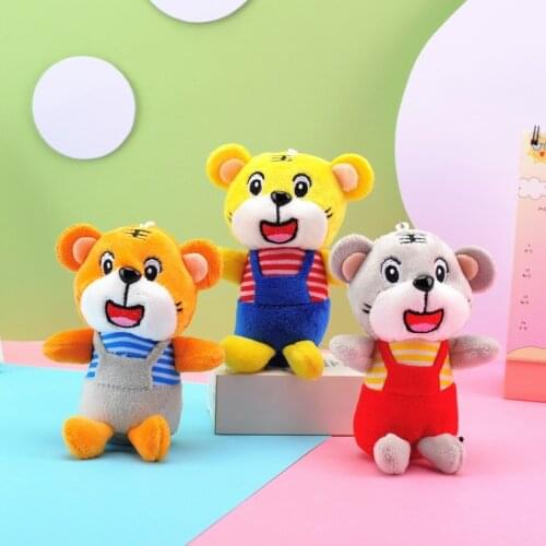 Braces Tiger KeyChains Pendants Kawaii Plush Toys Bag Knapsack Cartoon Comic Anime Model Stuffed Toy For Kids
