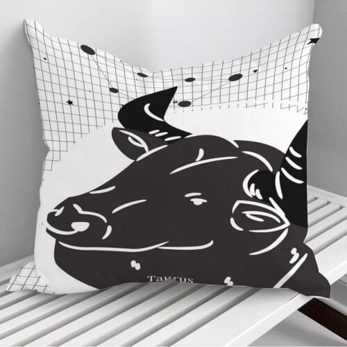 Black Taurus Throw Pillows Cushion Cover On Sofa Home Decor 45*45cm 40*40cm Gift Pillowcase Cojines Dropshipping