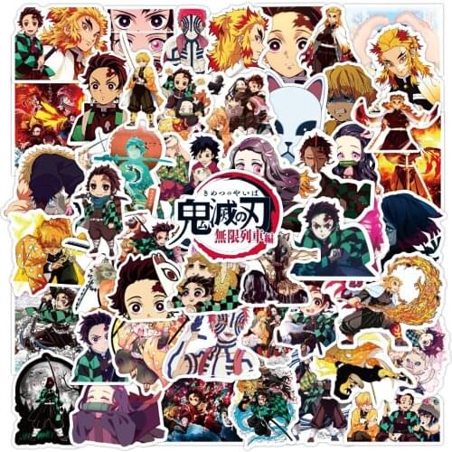 Demon Slayer Kimetsu No Yaiba Anime Stickers Decals Skateboard Sticker For Laptop Motorcycle Luggage Kids Gift Toy Sticker
