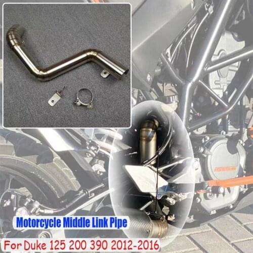 For Duke 390 Slip On Motorcycle Exhaust middle pipe Round Muffler for Duke125 250 200 390 2012 2014 2015 2016 Accessories