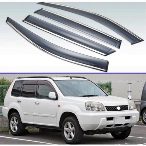 For Nissan X-Trail First generation (T30) 2000-2007 Plastic Exterior Visor Vent Shades Window Sun Rain Guard Deflector 4pcs
