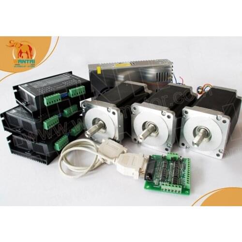 Ship from Germany &Free ship to Germany) 3 Axis Nema 34 Wantai Stepper Motor 1600oz,3.5A Dual Shaft CNC Laser, 3D Printer