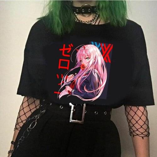Draling in the Fanxx Zero Two T Shirt Men Women Printed Round Neck Short Sleeve Summer T-shirt Unisex Breathable Comfortable Tee