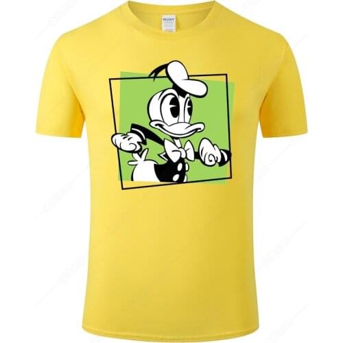 Cartoon Anime Donald Duck T Shirt Men Summer Cotton Short Sleeve Print T-shirt Male Cool Tees Camisa Hombre Unisex Clothes J117