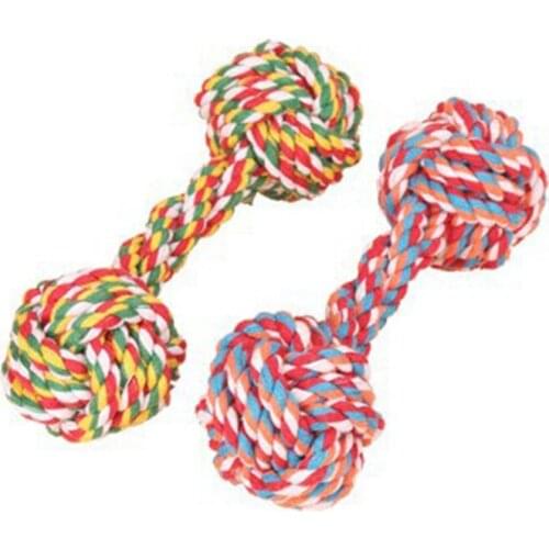 Dumbbell style Dog rope toys pet chew toys cotton rope material harmless dogs tooth cleaning toys funny dog toys