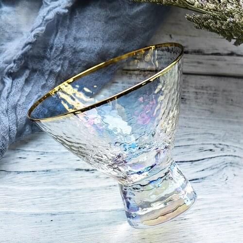 Crystal glass Yogurt Cold drink cup Multi Color Ice cream goblet Cup dessert wine glass home stemless lulu lemon Drinkware