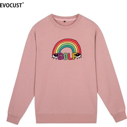 Golf Wang rainbow Tyler The Creator hip hop rapper music Sweatshirts Hoodies men women Skate unisex Combed Cotton