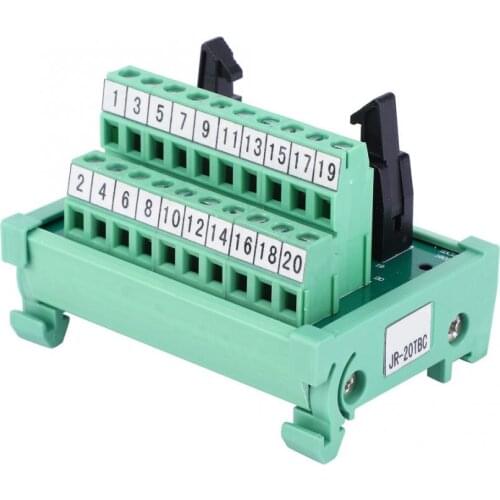 IDC-20P PLC Board Terminal Block 35mm Signal Adapter Board PLC Adapter Relay Module AWG 22-16