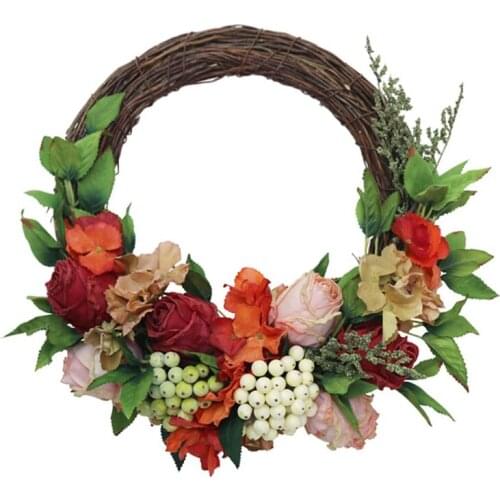 Artificial Rose Flower Wreath Front Door Wreath for Home Party Indoor Outdoor Window Wall Wedding Party Decoration