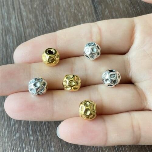 JunKang 9-10mm Metal big hole round bead connectors jewelry making DIY handmade bracelet necklace accessory material