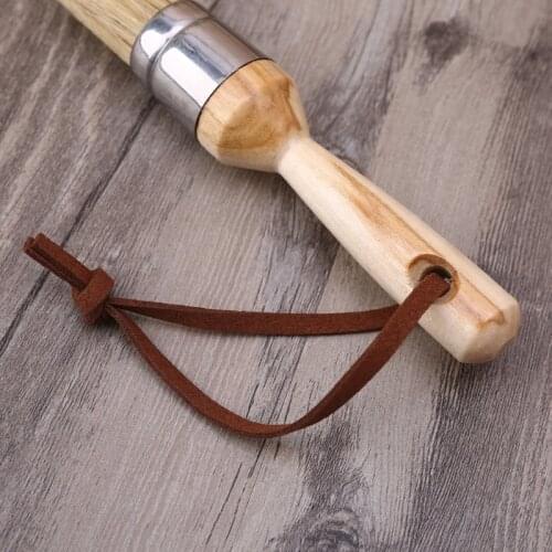 3 Pcs Round and Flat and Pointed Chalk Paint Wax Brush Ergonomic Wood Handle Natural Bristle Brushes Furniture DIY Painting