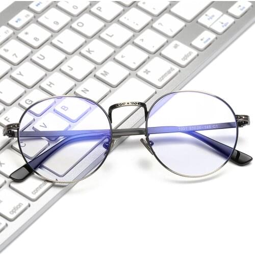 KATELUO Computer Goggles Round Glasses Anti Blue Laser Ray Fatigue Radiation-resistant UV400 Eyeglasses Frame Eyewear 1001