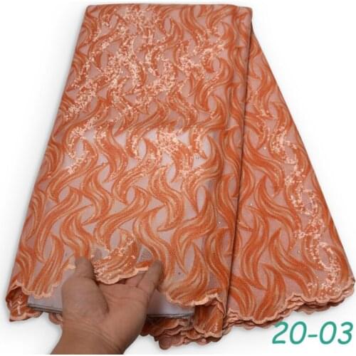 Colorful Lace Fabrics Nigerian Sequence Lace Fabrics African Tulle Lace Sequins Lace Fabric for Wedding Dress 03