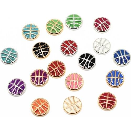 Hot Selling 10Pcs/Lot Basketball Floating Charms Living Glass Memory Locket DIY Jewelry