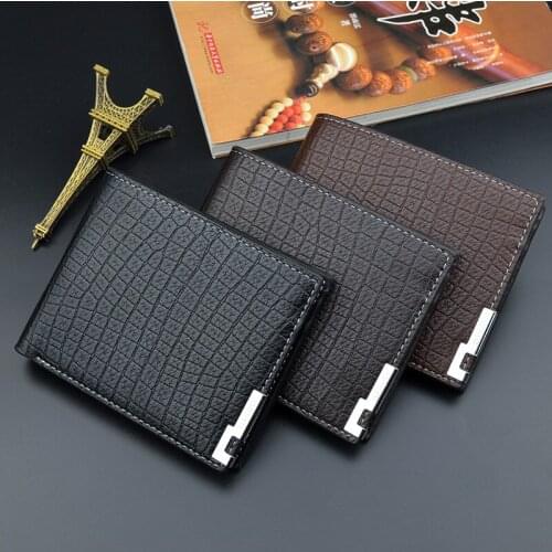 Men Wallets Fashion Mens Wallet with Coin Bag Zipper Small Money Purses Dollar Slim Purse Money Clip Wallet Buckle wholesale 397