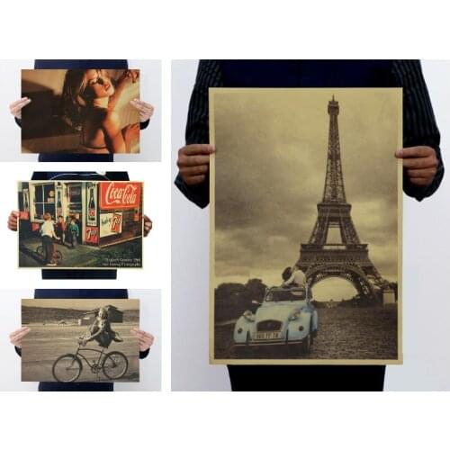 Wall Art Canvas Painting Street Nostalgia Movie Star Cate Blanchett The Eiffel Tower In Paris Sexy Girl Poster for Home Decor